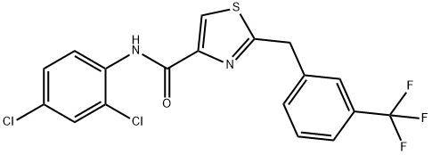 N-(2,4-DICHLOROPHENYL)-2-[3-(TRIFLUOROMETHYL)BENZYL]-1,3-THIAZOLE-4-CARBOXAMIDE Struktur