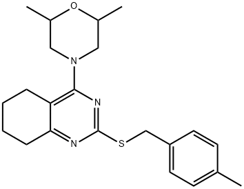 4-(2,6-DIMETHYLMORPHOLINO)-5,6,7,8-TETRAHYDRO-2-QUINAZOLINYL 4-METHYLBENZYL SULFIDE Struktur