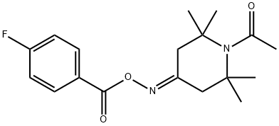 1-(4-([(4-FLUOROBENZOYL)OXY]IMINO)-2,2,6,6-TETRAMETHYLPIPERIDINO)-1-ETHANONE Struktur