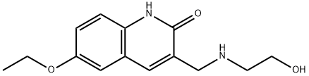 6-ETHOXY-3-[(2-HYDROXY-ETHYLAMINO)-METHYL]-1H-QUINOLIN-2-ONE Struktur