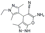 6-AMINO-4-(1-ETHYL-3,5-DIMETHYL-1H-PYRAZOL-4-YL)-3-METHYL-1,4-DIHYDRO-PYRANO[2,3-C]PYRAZOLE-5-CARBONITRILE Struktur