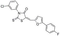 (5E)-3-(3-CHLOROPHENYL)-5-{[5-(4-FLUOROPHENYL)-2-FURYL]METHYLENE}-2-THIOXO-1,3-THIAZOLIDIN-4-ONE Struktur