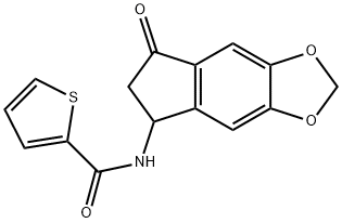 N-(7-OXO-6,7-DIHYDRO-5H-INDENO[5,6-D][1,3]DIOXOL-5-YL)-2-THIOPHENECARBOXAMIDE Struktur