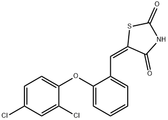 5-((E)-[2-(2,4-DICHLOROPHENOXY)PHENYL]METHYLIDENE)-1,3-THIAZOLANE-2,4-DIONE Structure