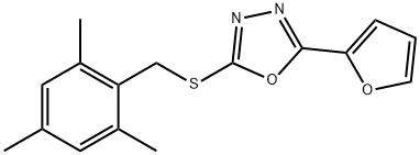 2-(2-FURYL)-5-[(MESITYLMETHYL)SULFANYL]-1,3,4-OXADIAZOLE Struktur