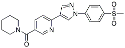 1-[(6-(1-(4-(METHYLSULPHONYL)PHENYL)-1H-PYRAZOL-4-YL)PYRIDIN-3-YL)CARBONYL]PIPERIDINE Struktur