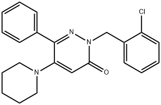 2-(2-CHLOROBENZYL)-6-PHENYL-5-PIPERIDINO-3(2H)-PYRIDAZINONE Struktur