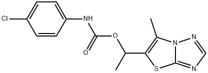 1-(6-METHYL[1,3]THIAZOLO[3,2-B][1,2,4]TRIAZOL-5-YL)ETHYL N-(4-CHLOROPHENYL)CARBAMATE Struktur