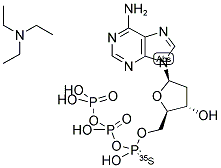 DEOXYADENOSINE 5'-[ALPHA-35S]-THIOTRIPHOSPHATE, TRIETHYLAMMONIUM SALT Struktur