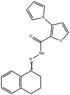 N'-[3,4-DIHYDRO-1(2H)-NAPHTHALENYLIDEN]-3-(1H-PYRROL-1-YL)-2-THIOPHENECARBOHYDRAZIDE Struktur