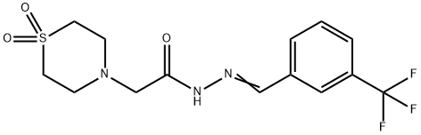 2-(1,1-DIOXO-1LAMBDA6,4-THIAZINAN-4-YL)-N'-((E)-[3-(TRIFLUOROMETHYL)PHENYL]METHYLIDENE)ACETOHYDRAZIDE Struktur