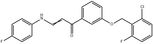 (E)-1-(3-[(2-CHLORO-6-FLUOROBENZYL)OXY]PHENYL)-3-(4-FLUOROANILINO)-2-PROPEN-1-ONE Struktur