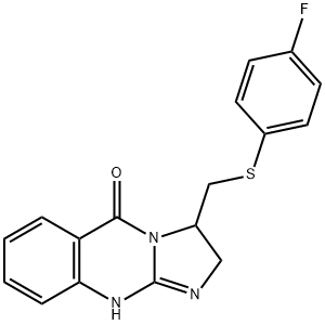 3-([(4-FLUOROPHENYL)SULFANYL]METHYL)-2,3-DIHYDROIMIDAZO[2,1-B]QUINAZOLIN-5(1H)-ONE Struktur