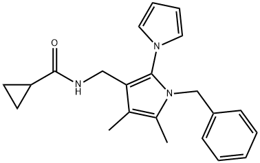 N-[(2-PYRROLO-1-BENZYL-4,5-DIMETHYL-1H-PYRROL-3-YL)METHYL]-CYCLOPROPANECARBOXAMIDE Struktur