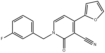 1-(3-FLUOROBENZYL)-4-(2-FURYL)-2-OXO-1,2-DIHYDRO-3-PYRIDINECARBONITRILE Struktur