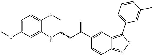 (E)-3-(2,5-DIMETHOXYANILINO)-1-[3-(3-METHYLPHENYL)-2,1-BENZISOXAZOL-5-YL]-2-PROPEN-1-ONE Struktur