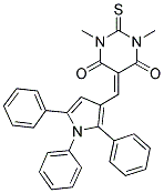 1,3-DIMETHYL-2-THIOXO-5-((1,2,5-TRIPHENYL-1H-PYRROL-3-YL)METHYLENE)-DIHYDROPYRIMIDINE-4,6(1H,5H)-DIONE Struktur