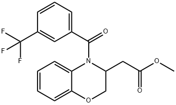 METHYL 2-(4-[3-(TRIFLUOROMETHYL)BENZOYL]-3,4-DIHYDRO-2H-1,4-BENZOXAZIN-3-YL)ACETATE Struktur