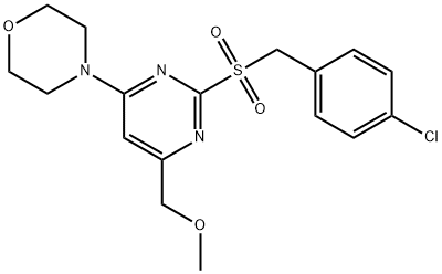 4-CHLOROBENZYL 4-(METHOXYMETHYL)-6-MORPHOLINO-2-PYRIMIDINYL SULFONE Struktur