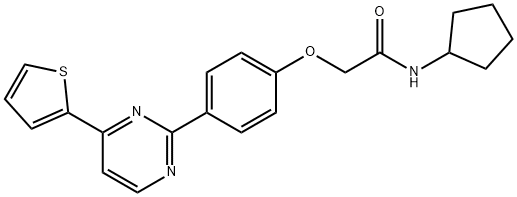 N-CYCLOPENTYL-2-(4-[4-(2-THIENYL)-2-PYRIMIDINYL]PHENOXY)ACETAMIDE Struktur