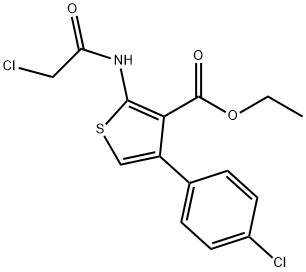 2-(2-CHLORO-ACETYLAMINO)-4-(4-CHLORO-PHENYL)-THIOPHENE-3-CARBOXYLIC ACID ETHYL ESTER Struktur