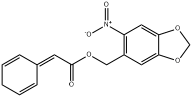 (6-NITRO-1,3-BENZODIOXOL-5-YL)METHYL 2-(2,5-CYCLOHEXADIENYLIDEN)ACETATE Struktur