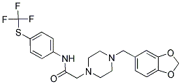 2-(4-(BENZO[D]1,3-DIOXOLAN-5-YLMETHYL)PIPERAZINYL)-N-(4-(TRIFLUOROMETHYLTHIO)PHENYL)ETHANAMIDE Struktur