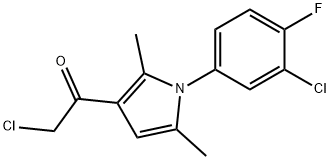 2-CHLORO-1-[1-(3-CHLORO-4-FLUOROPHENYL)-2,5-DIMETHYL-1H-PYRROL-3-YL]ETHANONE Struktur