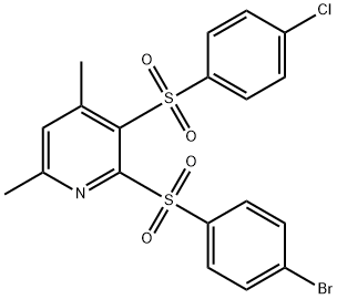 2-[(4-BROMOPHENYL)SULFONYL]-3-[(4-CHLOROPHENYL)SULFONYL]-4,6-DIMETHYLPYRIDINE Struktur