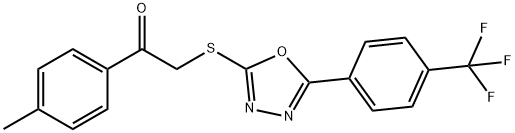 1-(4-METHYLPHENYL)-2-((5-[4-(TRIFLUOROMETHYL)PHENYL]-1,3,4-OXADIAZOL-2-YL)SULFANYL)-1-ETHANONE Struktur