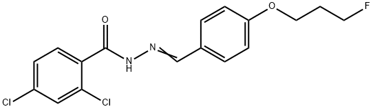 2,4-DICHLORO-N'-((E)-[4-(3-FLUOROPROPOXY)PHENYL]METHYLIDENE)BENZENECARBOHYDRAZIDE Struktur