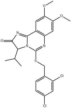 5-[(2,4-DICHLOROBENZYL)SULFANYL]-3-ISOPROPYL-8,9-DIMETHOXYIMIDAZO[1,2-C]QUINAZOLIN-2(3H)-ONE Struktur