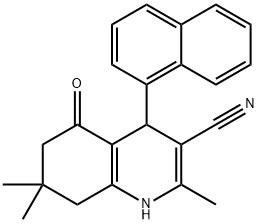 2,7,7-TRIMETHYL-4-(1-NAPHTHYL)-5-OXO-1,4,5,6,7,8-HEXAHYDRO-3-QUINOLINECARBONITRILE Struktur