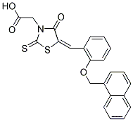 {(5E)-5-[2-(1-NAPHTHYLMETHOXY)BENZYLIDENE]-4-OXO-2-THIOXO-1,3-THIAZOLIDIN-3-YL}ACETIC ACID Struktur