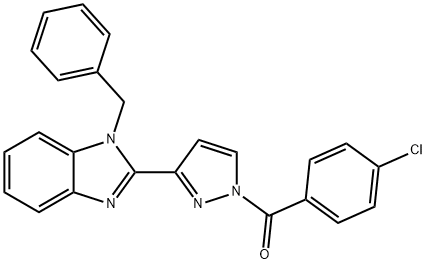 [3-(1-BENZYL-1H-1,3-BENZIMIDAZOL-2-YL)-1H-PYRAZOL-1-YL](4-CHLOROPHENYL)METHANONE Struktur