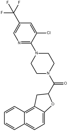 (4-[3-CHLORO-5-(TRIFLUOROMETHYL)-2-PYRIDINYL]PIPERAZINO)(1,2-DIHYDRONAPHTHO[2,1-B]FURAN-2-YL)METHANONE Struktur