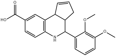 4-(2,3-DIMETHOXY-PHENYL)-3A,4,5,9B-TETRAHYDRO-3H-CYCLOPENTA[C]QUINOLINE-8-CARBOXYLIC ACID Struktur