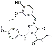 (Z)-ETHYL 5-(3-ETHOXY-4-HYDROXYBENZYLIDENE)-2-(4-METHOXYPHENYLAMINO)-4-OXO-4,5-DIHYDROTHIOPHENE-3-CARBOXYLATE Struktur