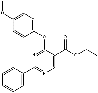 ETHYL 4-(4-METHOXYPHENOXY)-2-PHENYL-5-PYRIMIDINECARBOXYLATE Struktur