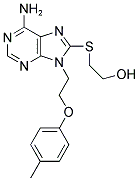 2-((6-AMINO-9-[2-(4-METHYLPHENOXY)ETHYL]-9H-PURIN-8-YL)THIO)ETHANOL Struktur