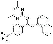 4-[2-((4,6-DIMETHYLPYRIMIDIN-2-YL)OXY)-2-(4-(TRIFLUOROMETHYL)PHENYL)ETHYL]QUINOLINE Struktur