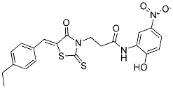 3-[(5Z)-5-(4-ETHYLBENZYLIDENE)-4-OXO-2-THIOXO-1,3-THIAZOLIDIN-3-YL]-N-(2-HYDROXY-5-NITROPHENYL)PROPANAMIDE Struktur