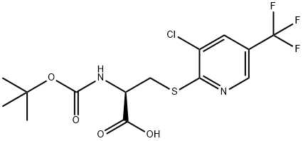 2-[(TERT-BUTOXYCARBONYL)AMINO]-3-([3-CHLORO-5-(TRIFLUOROMETHYL)-2-PYRIDINYL]SULFANYL)PROPANOIC ACID Struktur