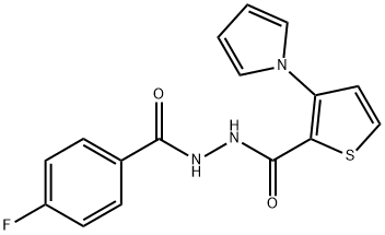 N'-(4-FLUOROBENZOYL)-3-(1H-PYRROL-1-YL)-2-THIOPHENECARBOHYDRAZIDE Struktur