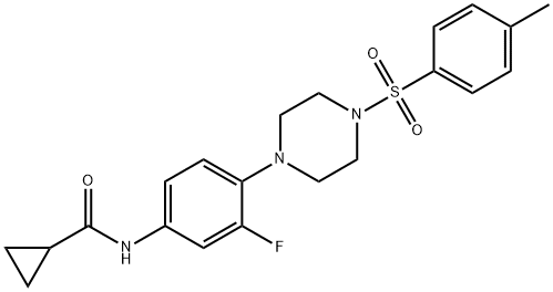 N-(3-FLUORO-4-(4-[(4-METHYLPHENYL)SULFONYL]PIPERAZINO)PHENYL)CYCLOPROPANECARBOXAMIDE Struktur