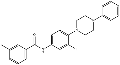 N-[3-FLUORO-4-(4-PHENYLPIPERAZINO)PHENYL]-3-METHYLBENZENECARBOXAMIDE Struktur