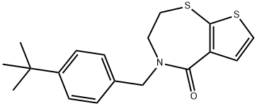 4-[4-(TERT-BUTYL)BENZYL]-3,4-DIHYDROTHIENO[3,2-F][1,4]THIAZEPIN-5(2H)-ONE Struktur