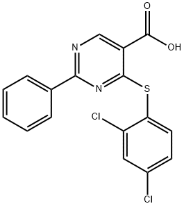 4-[(2,4-DICHLOROPHENYL)SULFANYL]-2-PHENYL-5-PYRIMIDINECARBOXYLIC ACID Struktur