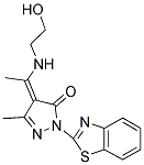 2-BENZOTHIAZOL-2-YL-4-[1-(2-HYDROXY-ETHYLAMINO)-ETHYLIDENE]-5-METHYL-2,4-DIHYDRO-PYRAZOL-3-ONE Struktur