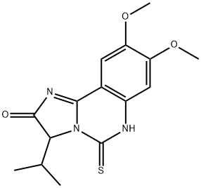 3-ISOPROPYL-8,9-DIMETHOXY-5-THIOXO-5,6-DIHYDROIMIDAZO[1,2-C]QUINAZOLIN-2(3H)-ONE Struktur